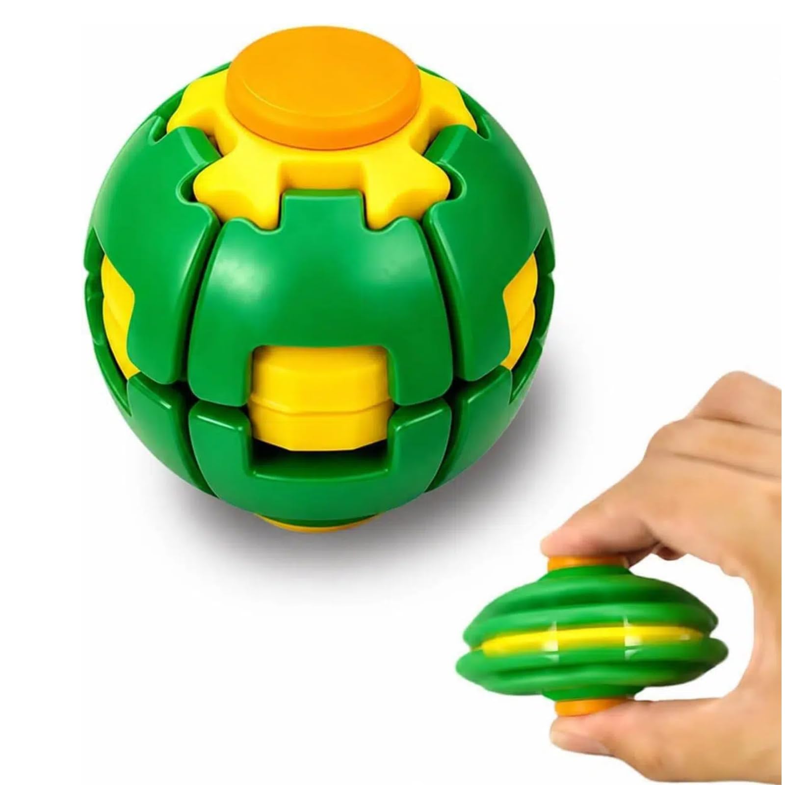 Press to Spin Fidget Spinner Ball, Rotating Handheld Sensory Toy (B-2)