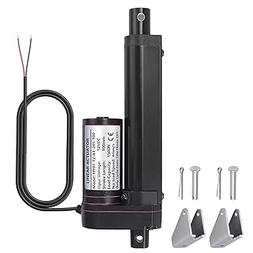 Justech 100mm 4 inch Linear Actuator Motor, Heavy Duty DC 12V 1500N/330LBS Actuators for Auto Car RV Electric Door Opener Industrial Agricultural Machinery Clean Sweeping Vehicles-Black