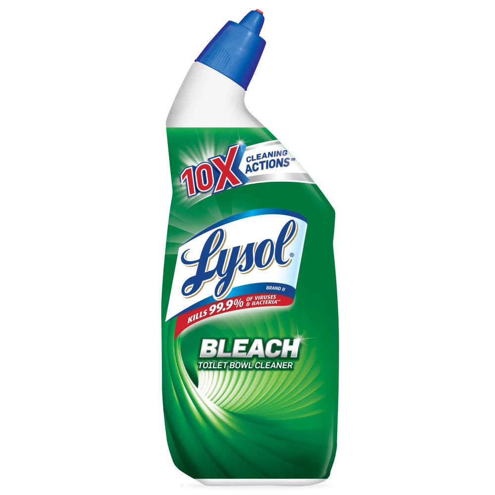 Lysol Power Toilet Bowl Cleaner, Bleach, 24oz, Pack of 12