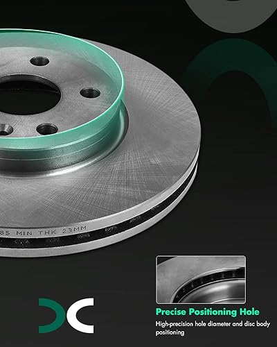 Miniatura 269 de SCITOO Kit de freno delantero Rotores de freno delantero y pastillas de freno de cerámica para 08-16 para Chrysler Town & Country, 08-16 para Dodge