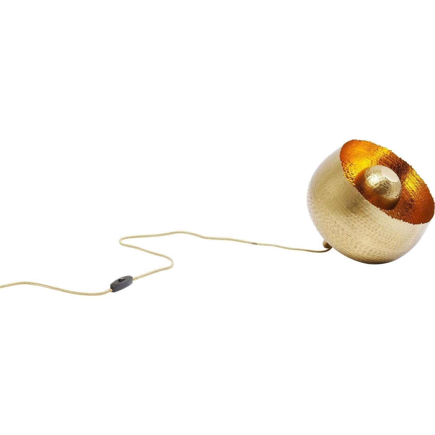 Kare Design Lampada Da Pavimento Apollon, Oro, Ø28Cm, Piantana Color Oro Opaco, Lunghezza Filo 200Cm, Superficie Martellata, Lampadina Non Inclusa