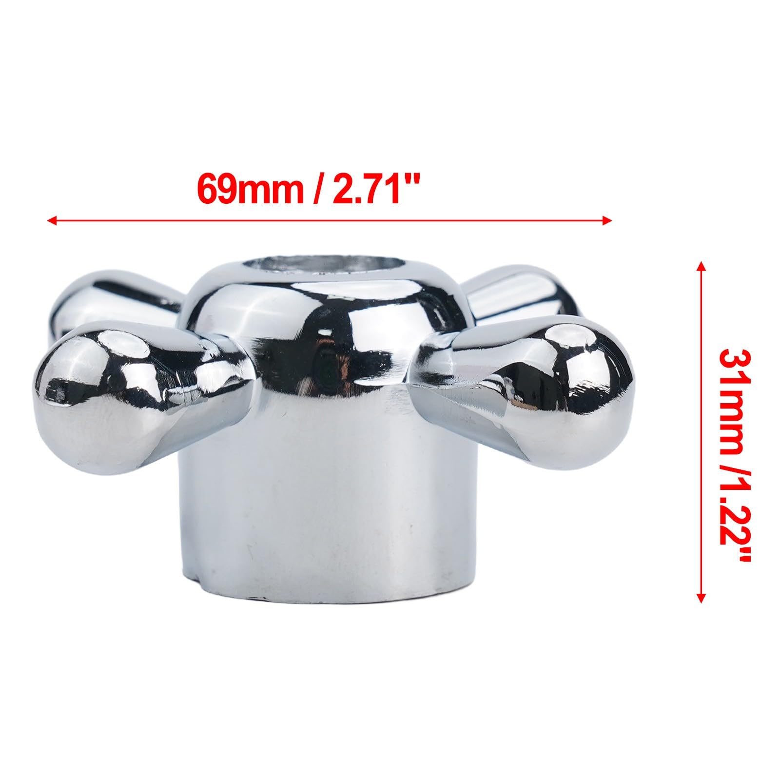 Maniglia per rubinetto, manopola per rubinetto, maniglia della valvola dell'acqua, 8 mm, in lega 20, ricambio per miscelatore da cucina e bagno, confezione da 2 pezzi, argento