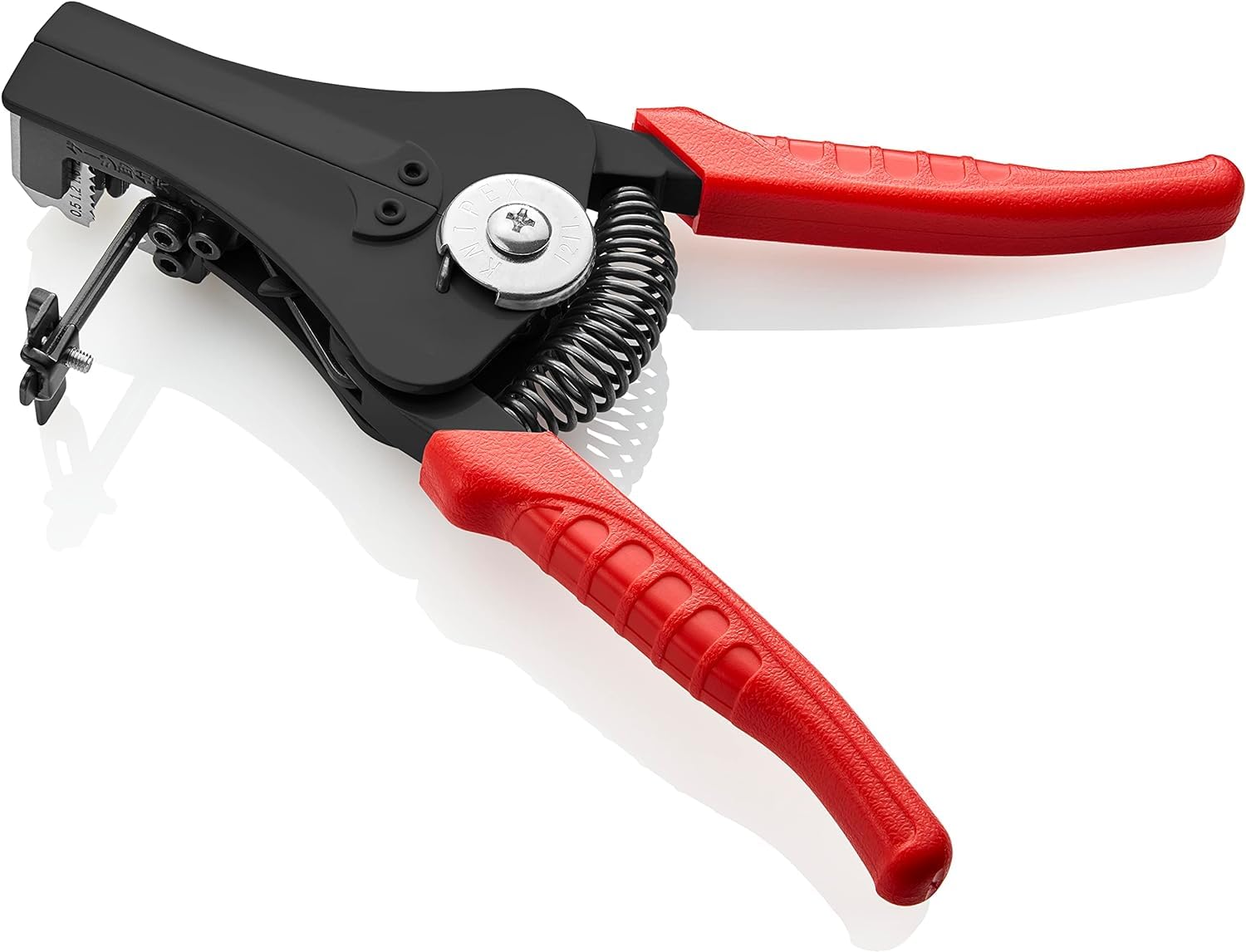 Knipex Pince à dénuder avec couteaux de forme noire laquée gainées en plastique 180 mm, 12 11 180