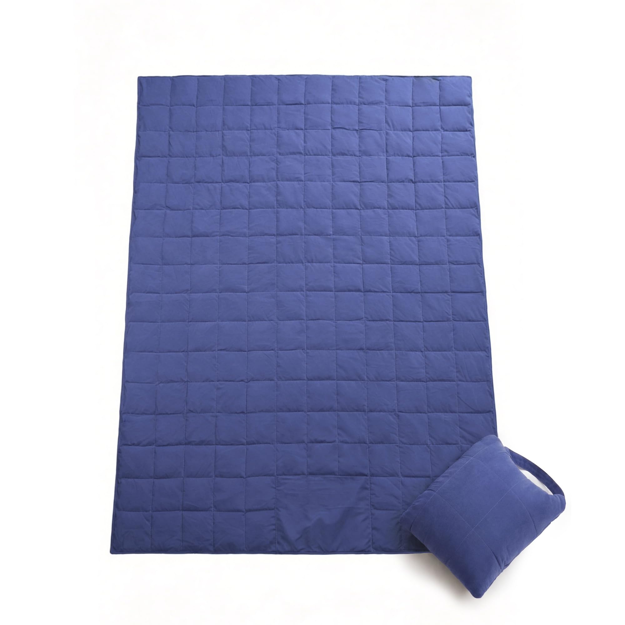 Deodar Coperta da campeggio termoisolante 130×180 cm, idrorepellente, antivento e termica, funzione poncho, certificata OEKO-TEX, blu navy, con sacca di compressione