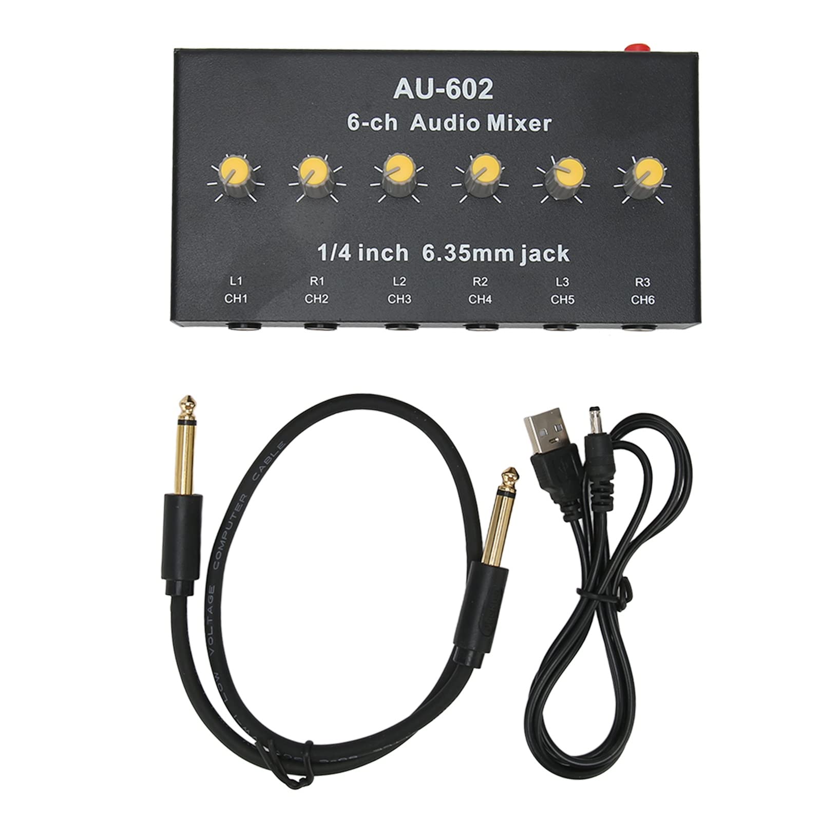 Mixer di linea stereo, controllo del volume senza distorsioni Mini mixer a 3 canali stereo Segnale stabile per barra piccola per chitarra con microfono Video e dintorni