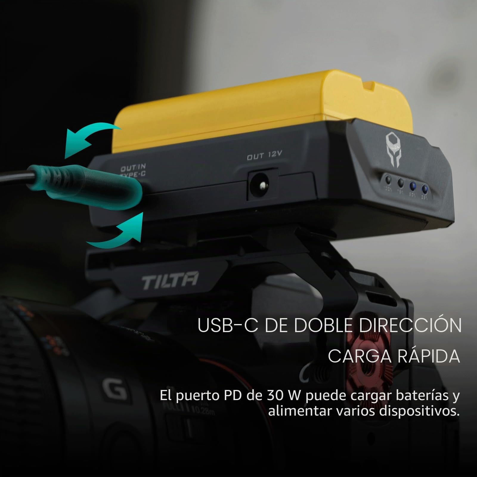 Tilta Placa de batería F970 V2 compatible con baterías NP-F Diseño antideslizante - Negro TA-BTP2-F970-B