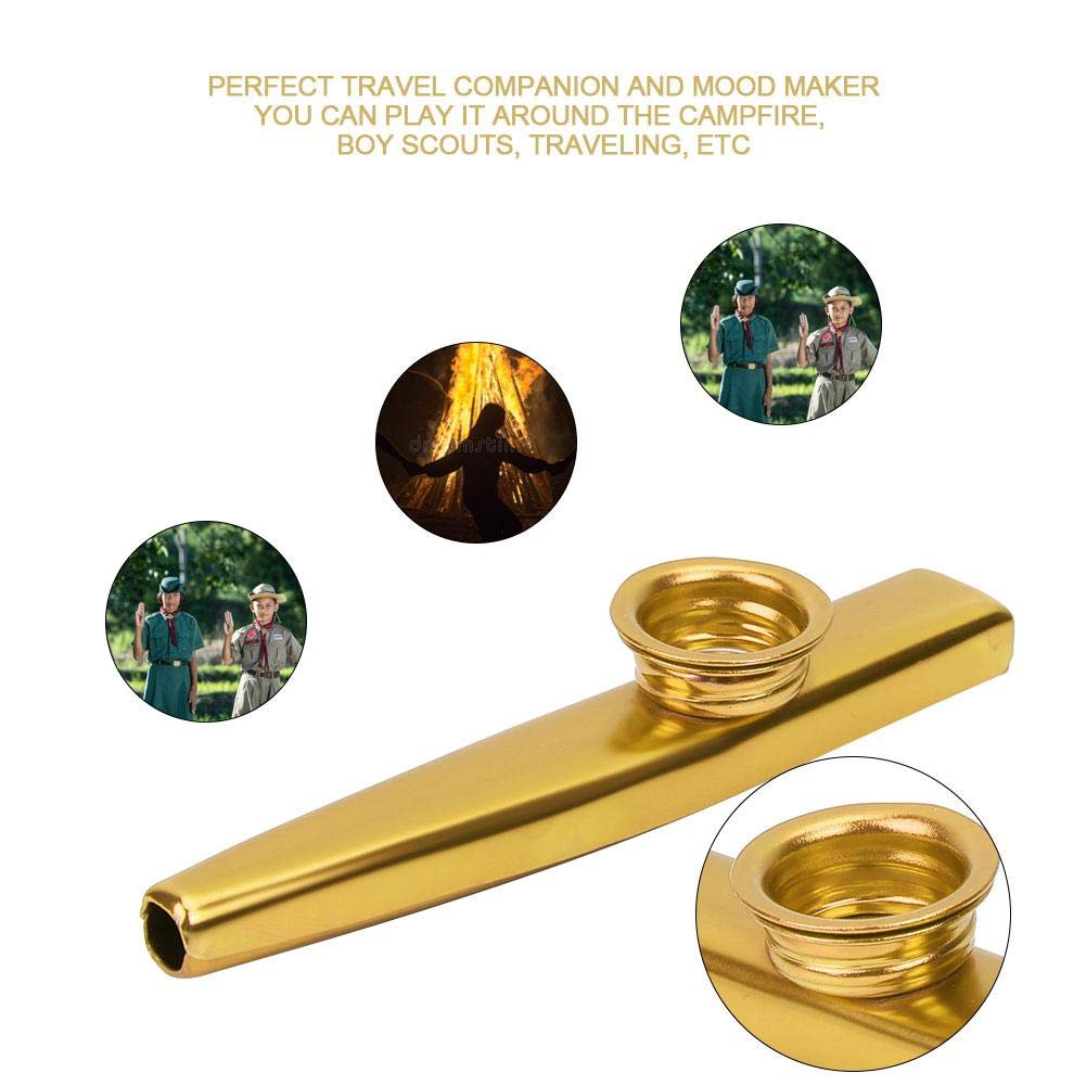 Dilwe Kazoo, mini partner gitarowy, ukulele, przenośny, instrument muzyczny, zabawka dla dzieci, (złoty)