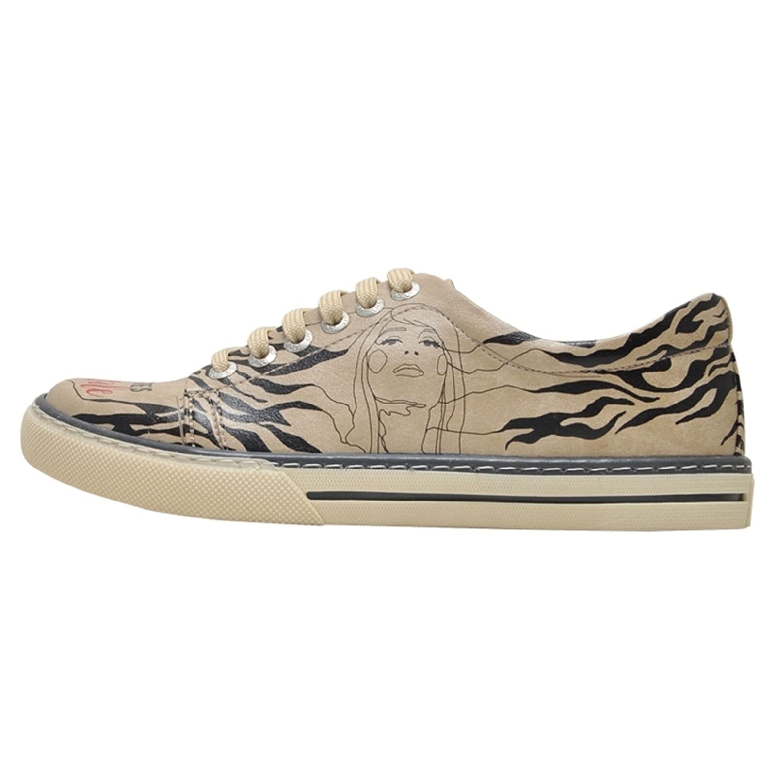 DOGO Sneakers, Zapatilla de Deporte Mujer, Beige, 37 EU