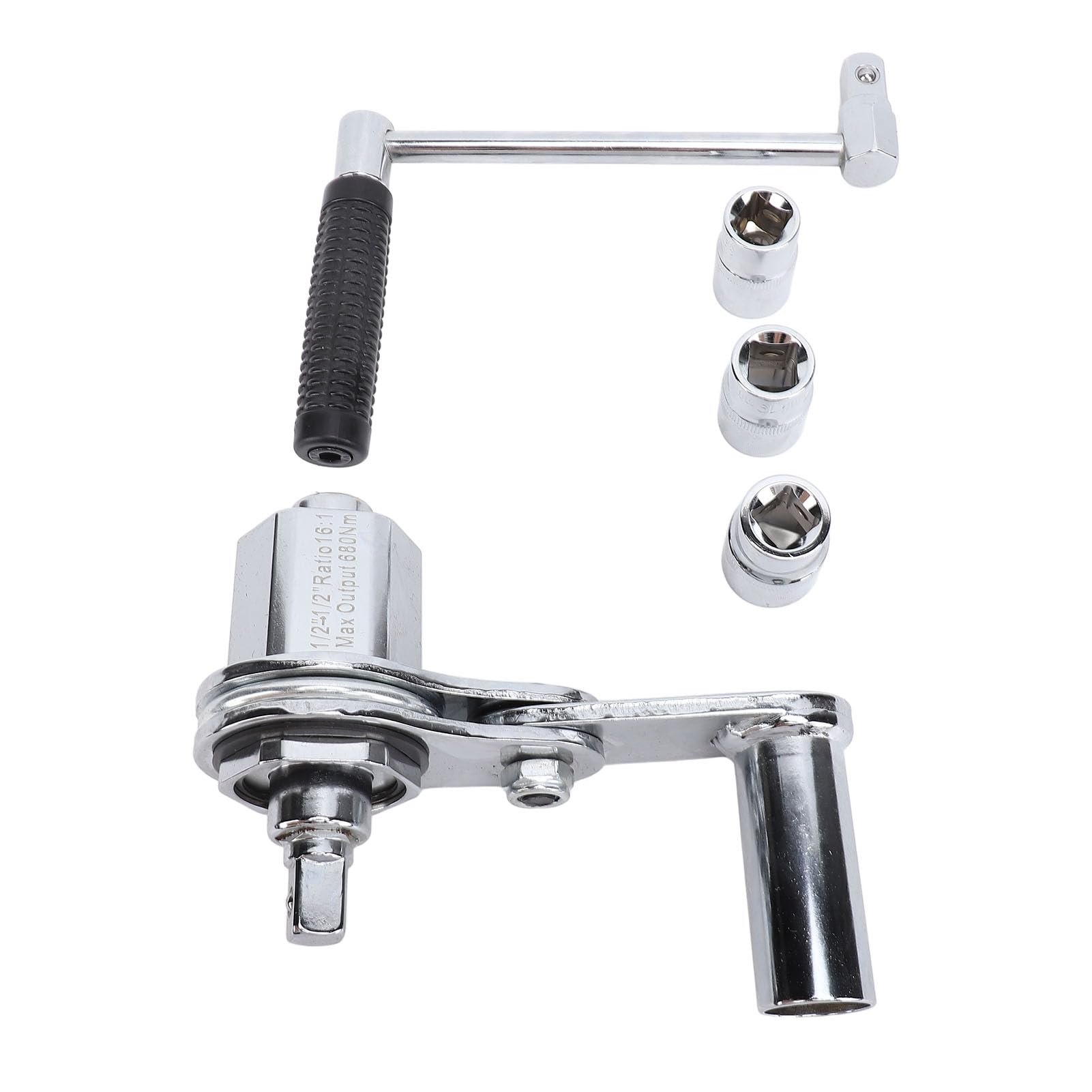 Generic Klucz Wzmacniacza Skrętu Chromowo-wanadowy środek do Usuwania Nakrętek 1 16 Przełożenie 680 Nm z Gniazdami 17 Mm 19 Mm 21 do Usuwania Nakrętek Opon Samochodowych i Wymiany Opon