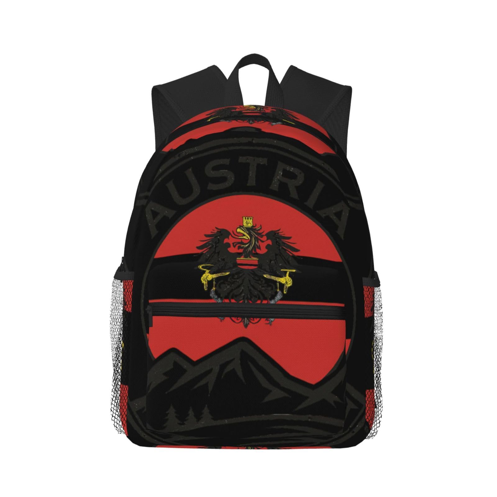 AABBfdg Classic Austria Emblem Backpack, Lightweight Backback for Work & Travel, Casual Laptop Bag Durable Rucksack