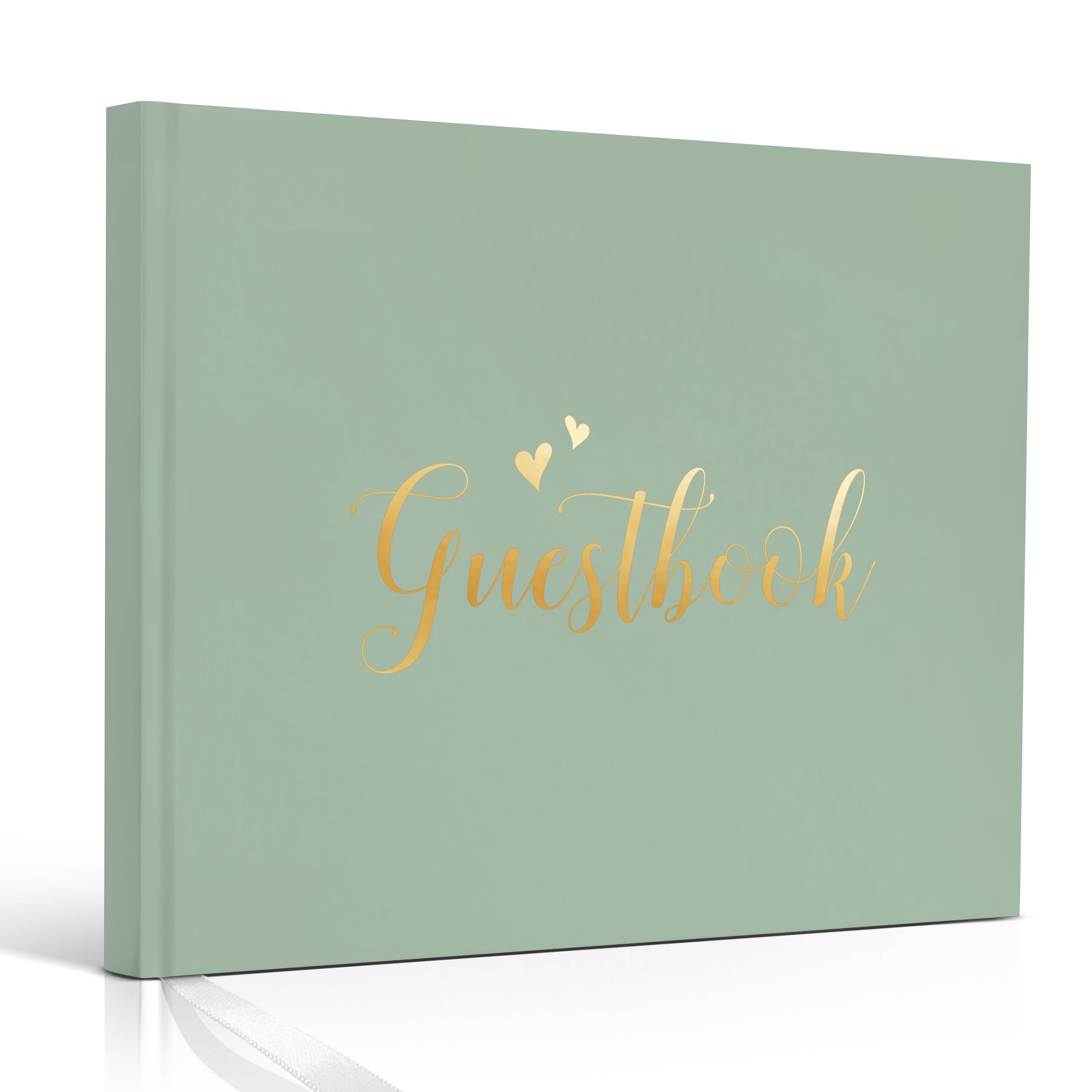 Blank Guest Book, Hardcover Keepsake Book with 100 Blank Pages, 19 x 24 cm, 160gsm Thick Paper, Visitor Sign in Memory Book for Any Occasion