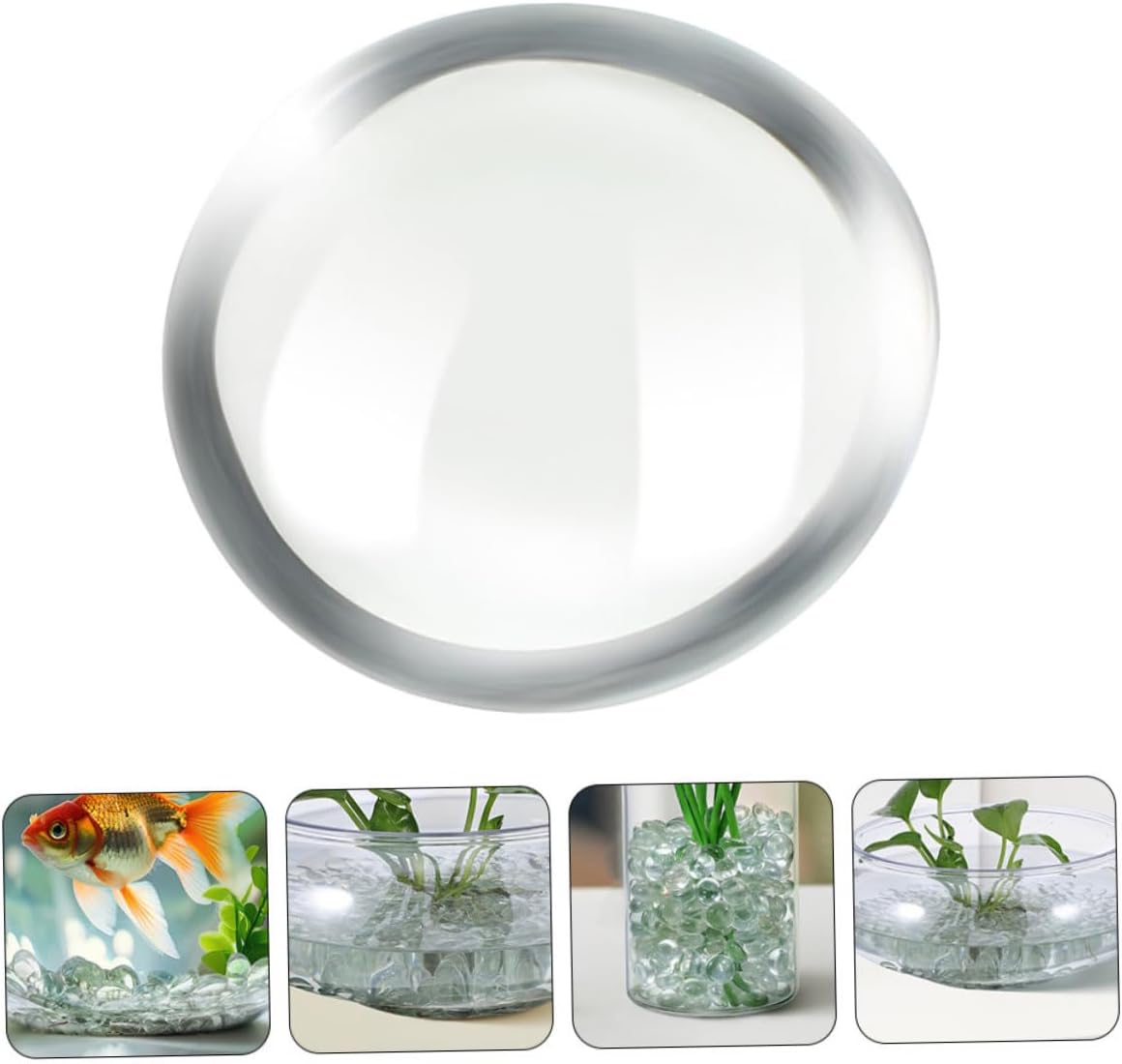 300pcs Clear Glass Pebbles Decorative Flat Marbles for Vases Fish Tanks and Home Decor for DIY Projects and Wedding Decorations Aquarium Filler Beads