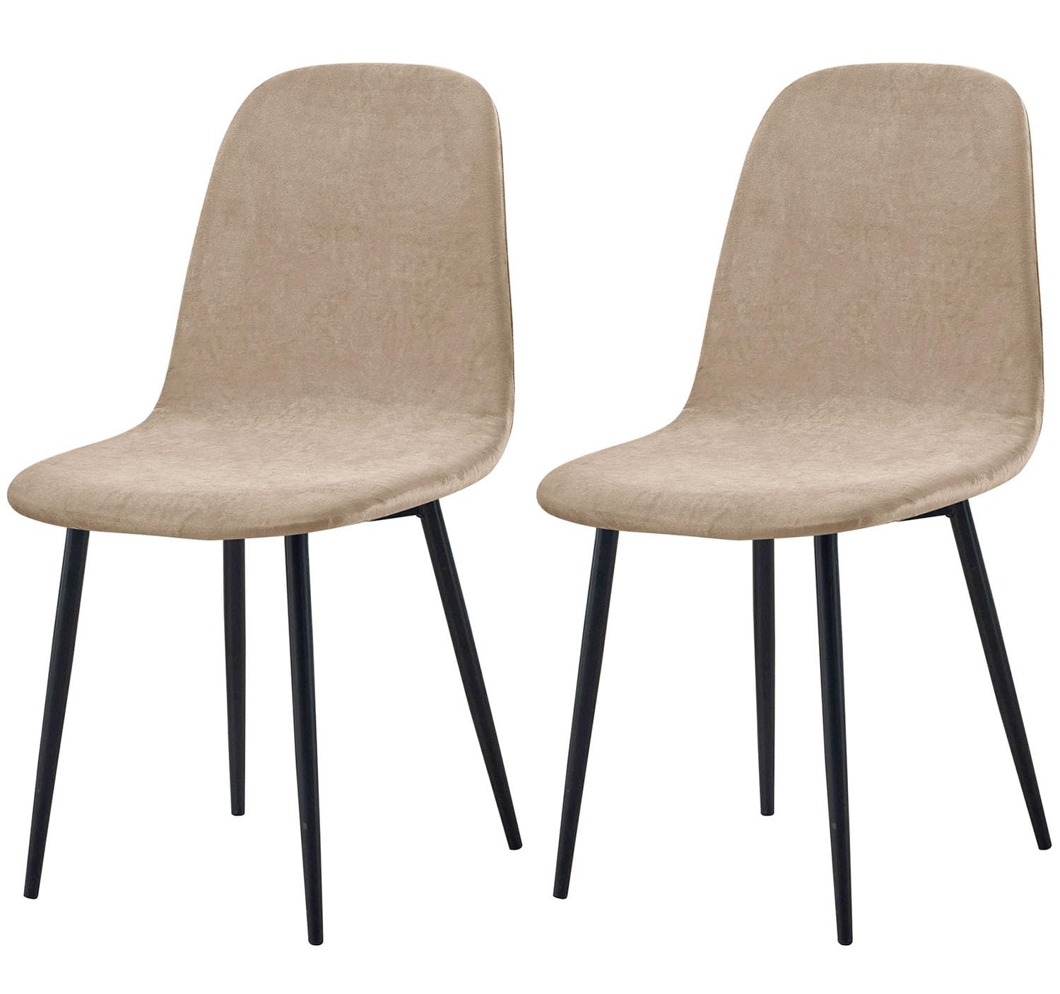 Housse de chaise velours extensible lavable protection cuisine camel lot 6