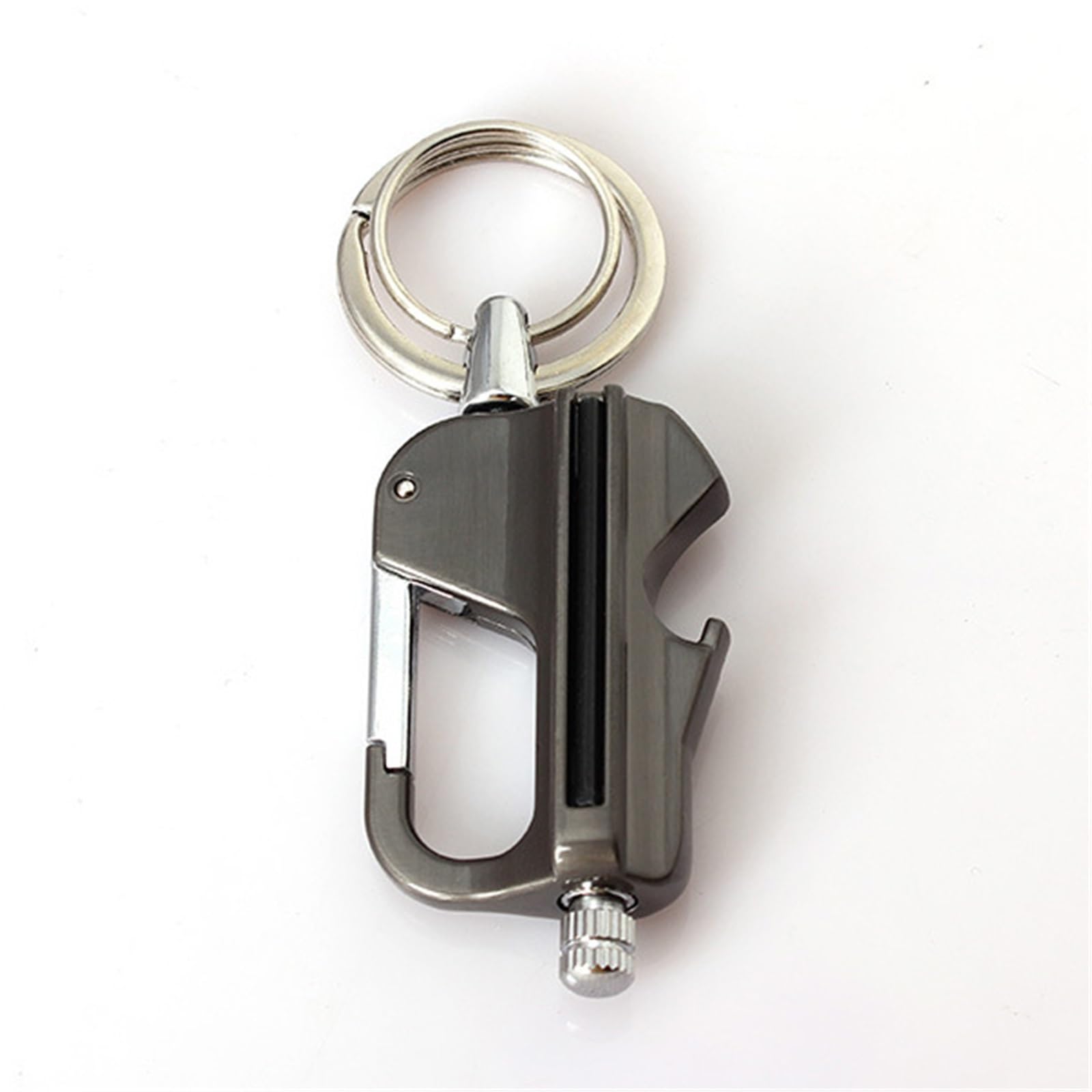 Metal keychain kerosene lighter—multifunctional, for men.