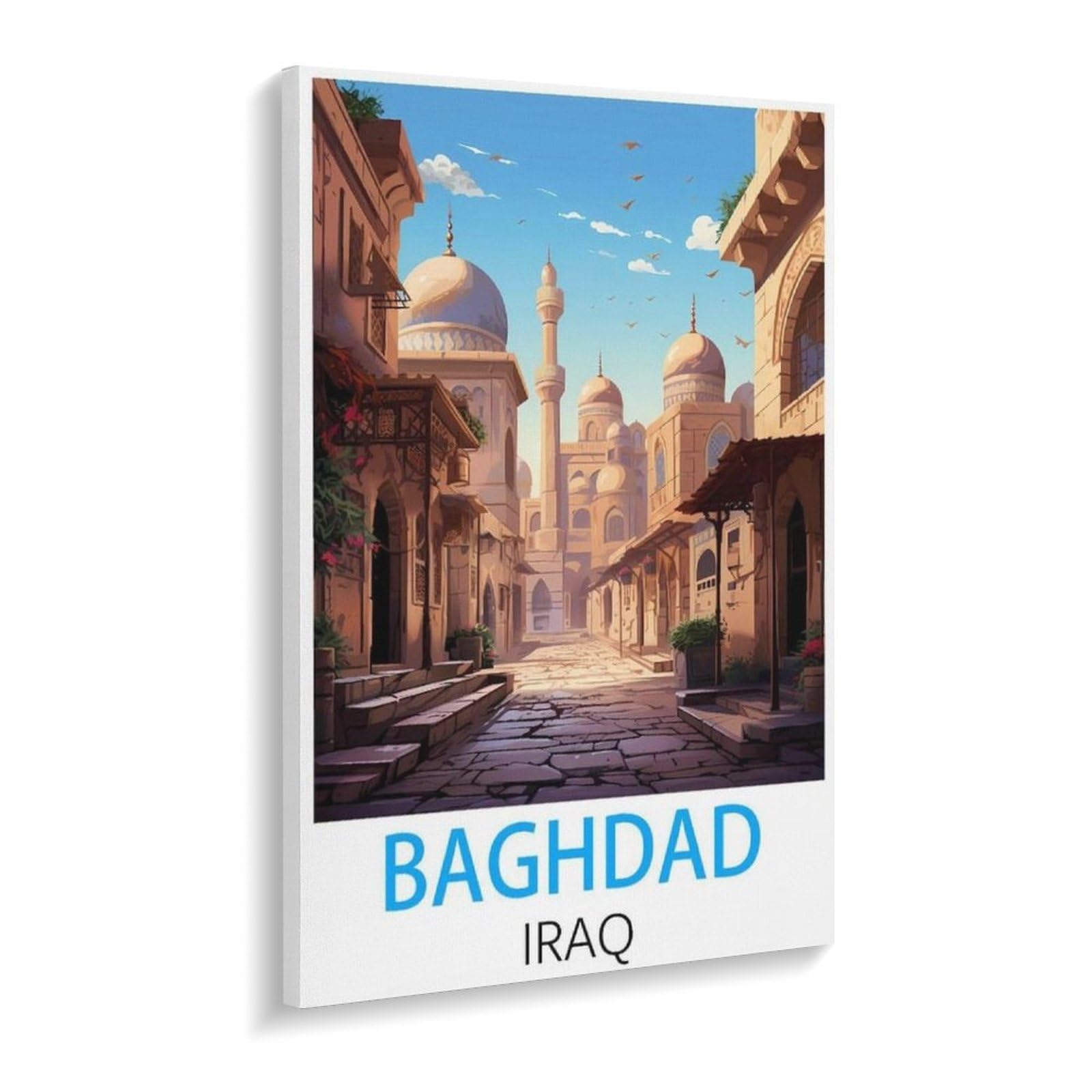 Paint by Numbers，Baghdad Iraq，Landscape Kit for Adults Beginner DIY Oil Painting(20x30cm-W82