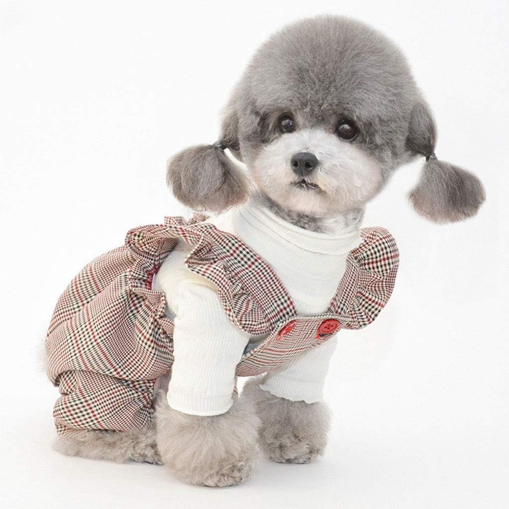 Fashion Dog Clothes Puppy Classic Butterfly Sleeve Dress Small Dog Pet Cats Spring Summer Pet Cute Costume Dog Cloth Dog Dresses (Red X)