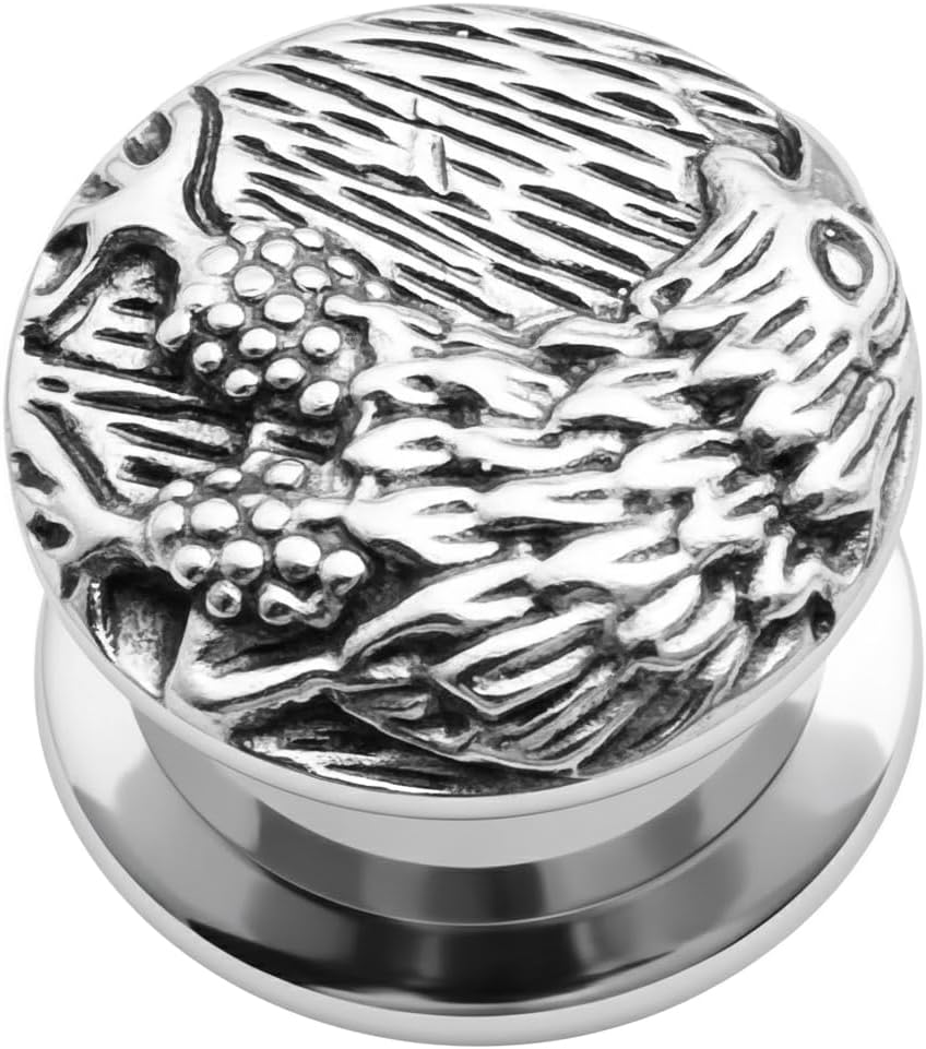 Embossed Eagle Design Stainless Steel Flesh Tunnel - Stretching - Gauge Ear Plug Body Piercing Jewelry