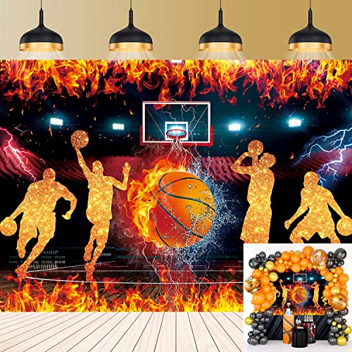 Fond de sport basket-ball pour anniversaire d'enfant et photobooth réussi