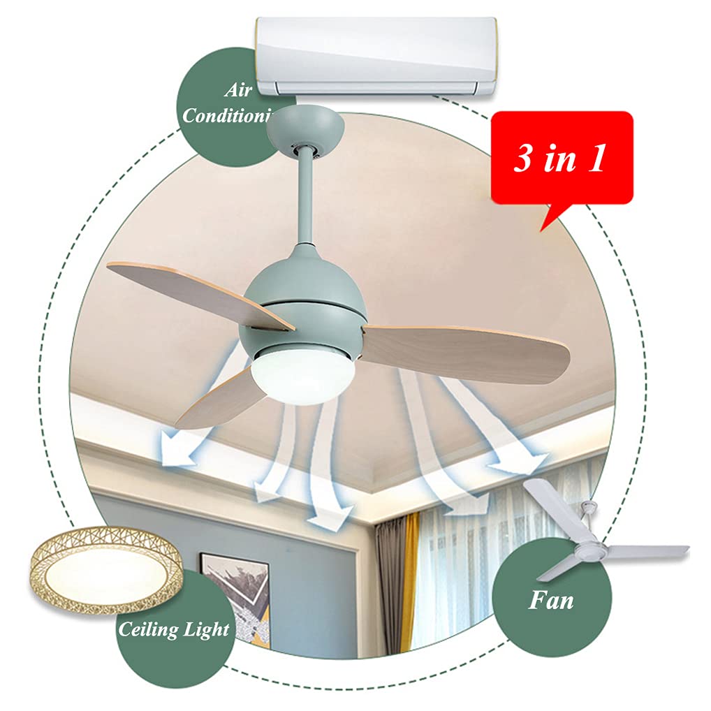 ANKBOY Ventilatore A Soffitto Con Luce LED In Legno – 72W Dimmerabile Con Telecomando – 50 Cm – Silenzioso Per Camera Letto Bambini - 2