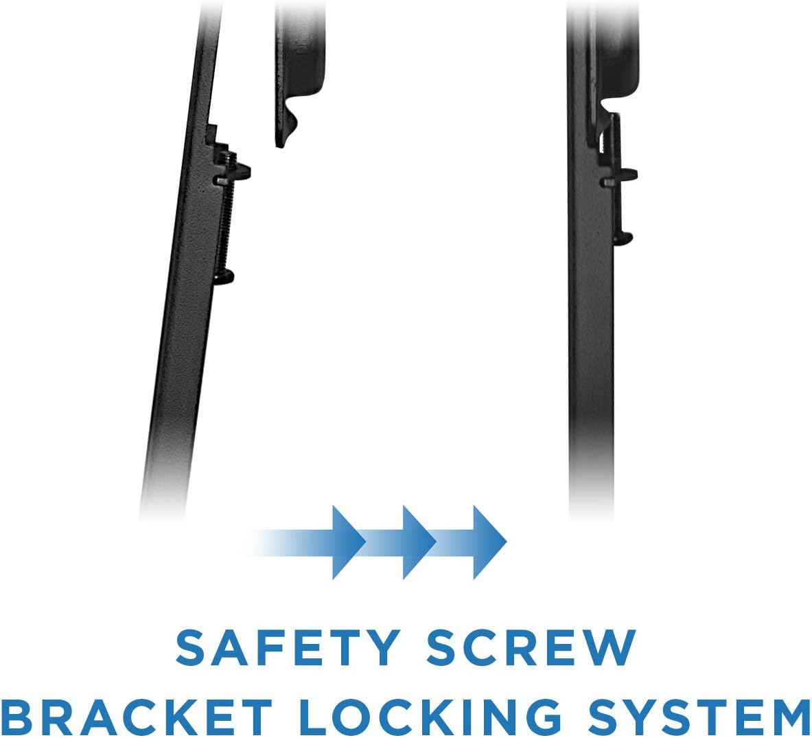 Safety screw bracket locking system for TV mount