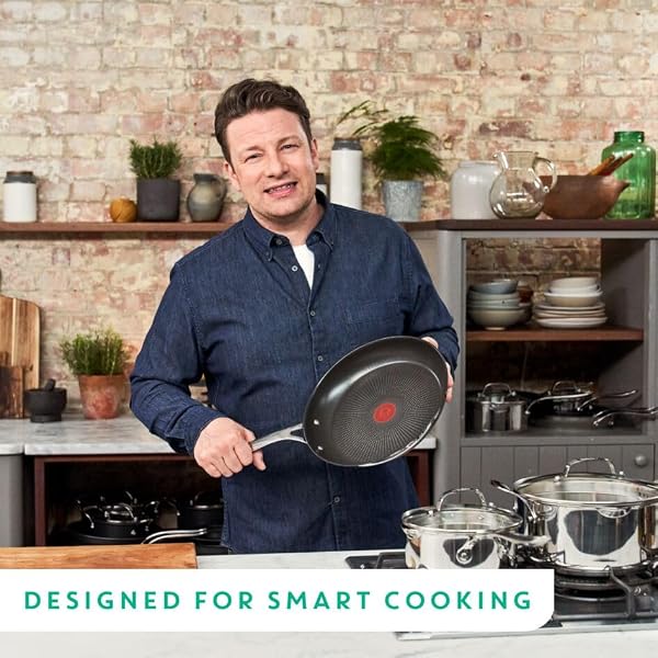 Jamie Oliver by Tefal Nonstick Coated Stainless Steel Pan Set 9.5" & 11", Induction Compatible, Oven Safe up to 500°F, Chef's Stainless Steel Skillet, Frying Pan, Kitchen Essentials, Silver by T-Fal - Image 6