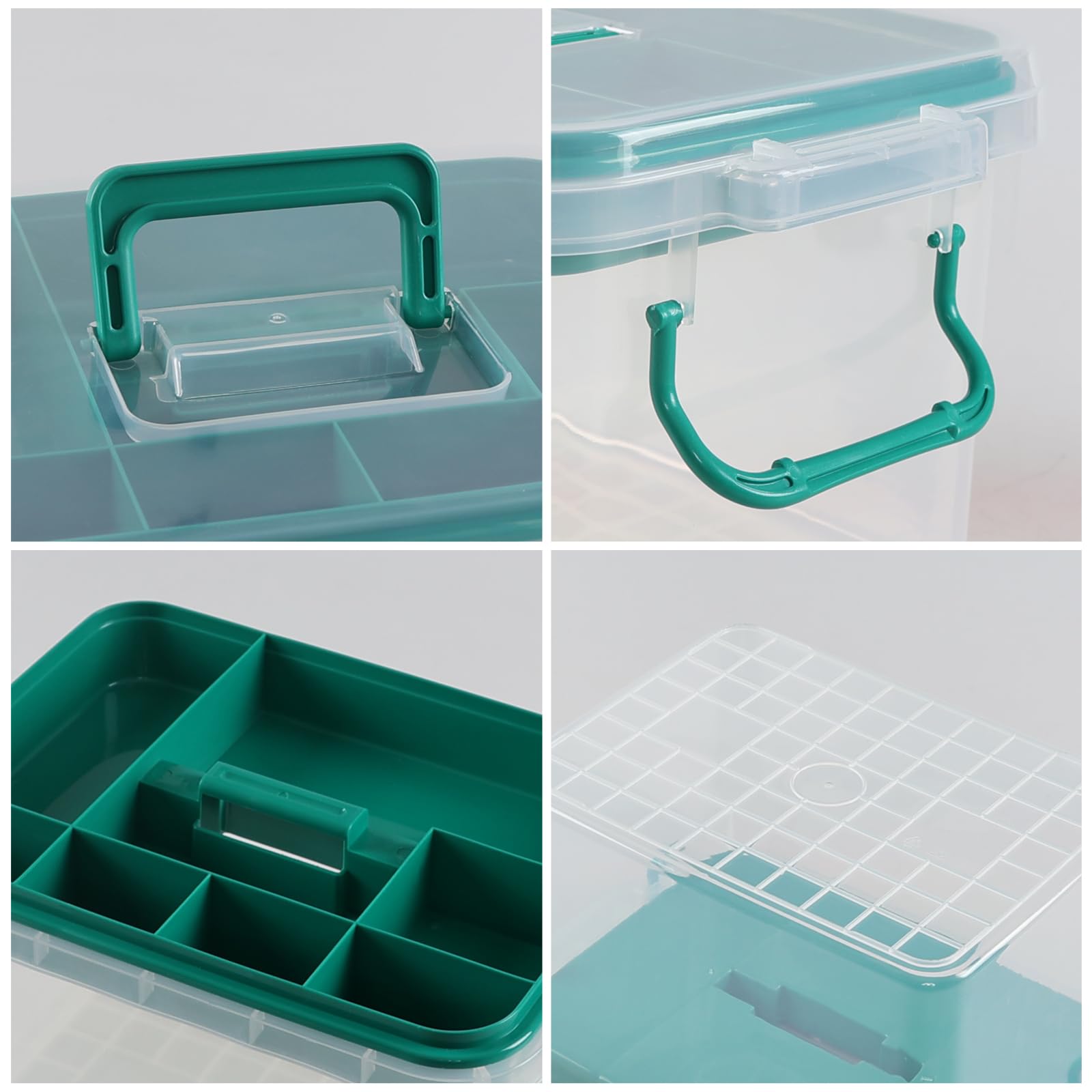 1 scatola di pronto soccorso in plastica trasparente per la famiglia, kit per medicine di emergenza