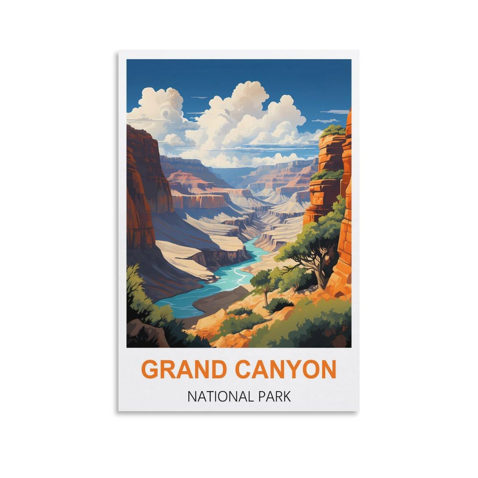 HWJJUII Grand Canyon National Park Vintage Travel Poster 08x12inch(20x30cm) Canvas Wall Posters And Art Picture Print Modern Family Bedroom Decor Posters