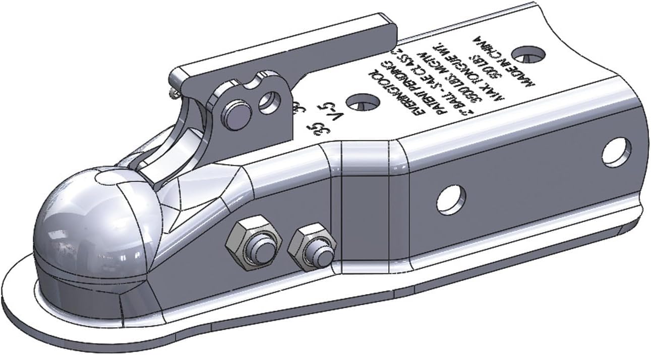 Ultra-Tow XTP Auto-Locking Trailer Coupler - 3500-Lb. Capacity, Fits 2in. Ball, 2 1/2in.W Channel