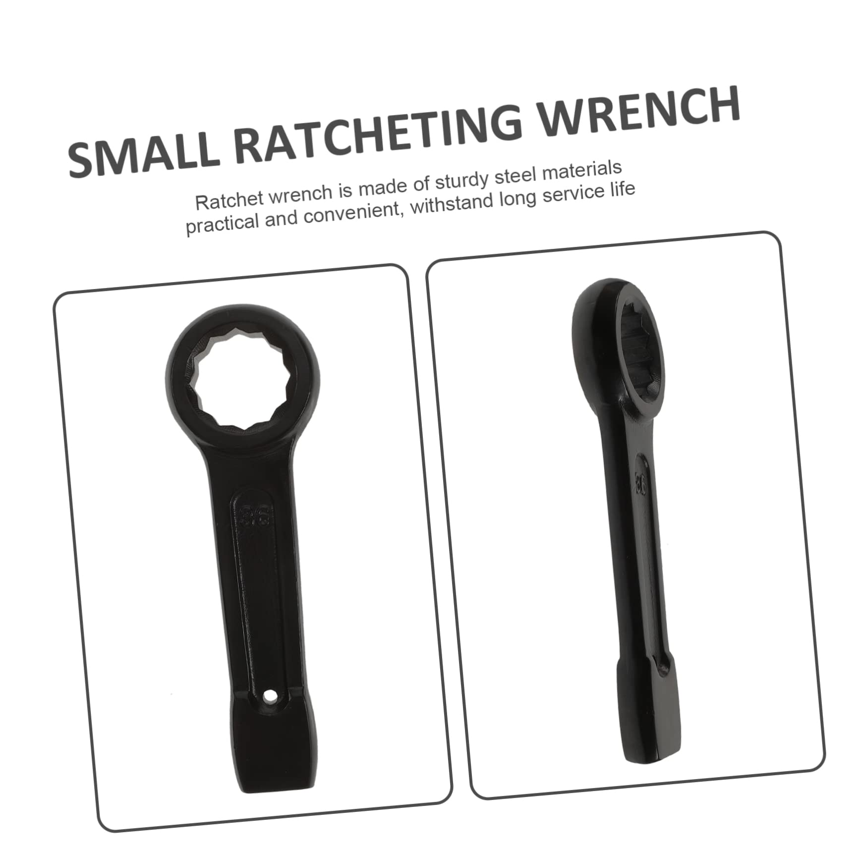 TEHAUX Clé à Cliquet Polygonale à Frapper 36 Mm en Acier Forgé Certifiée, Résistante aux Chocs pour Entretien Mécanique et Automobile, Outil Manuel Lourd 0,8 Kg Adapté Chantier