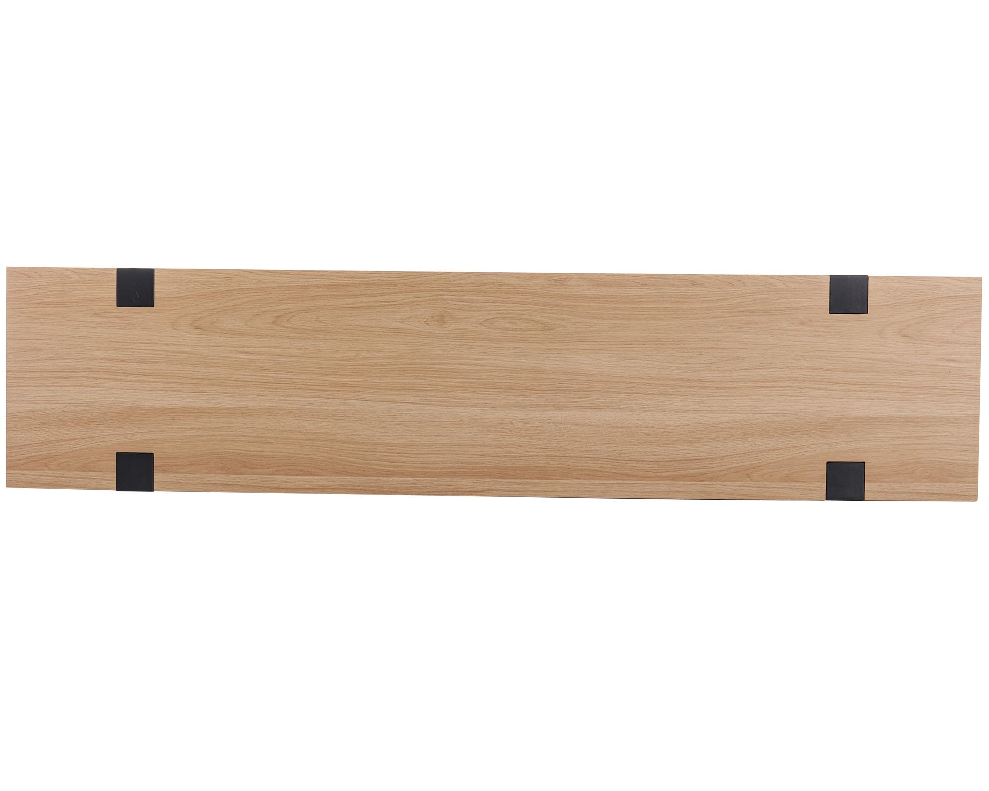 60" Wood Dining Bench with Black Metal Legs for Dining Room, Kitchen, Natural Oak