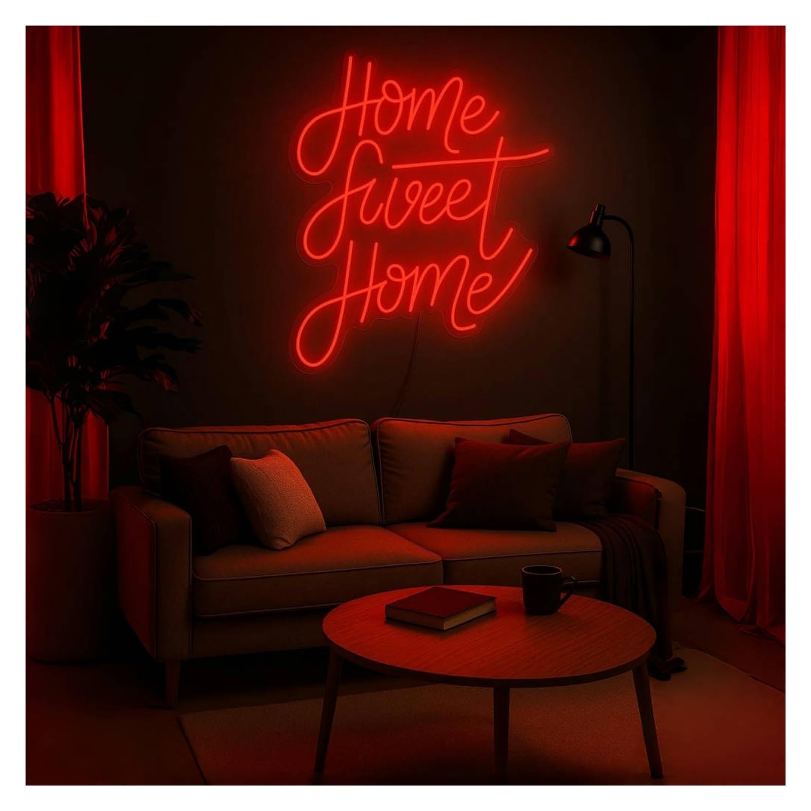 Shouxi C Sign Lamp Home Sweet Neon Sign, Suitable For Living Room Or Bedroom Decor With Dimmable 53Cm