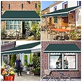 COSTWAY 3 x 2.5m/3 x 3.6m Retractable Manual Awning, Anti-UV and Waterproof Garden Patio Canopy with Hand Crank, Aluminum Sun Shade Shelter for Balcony Yard(3m x 2.5m, Green) - Image 9