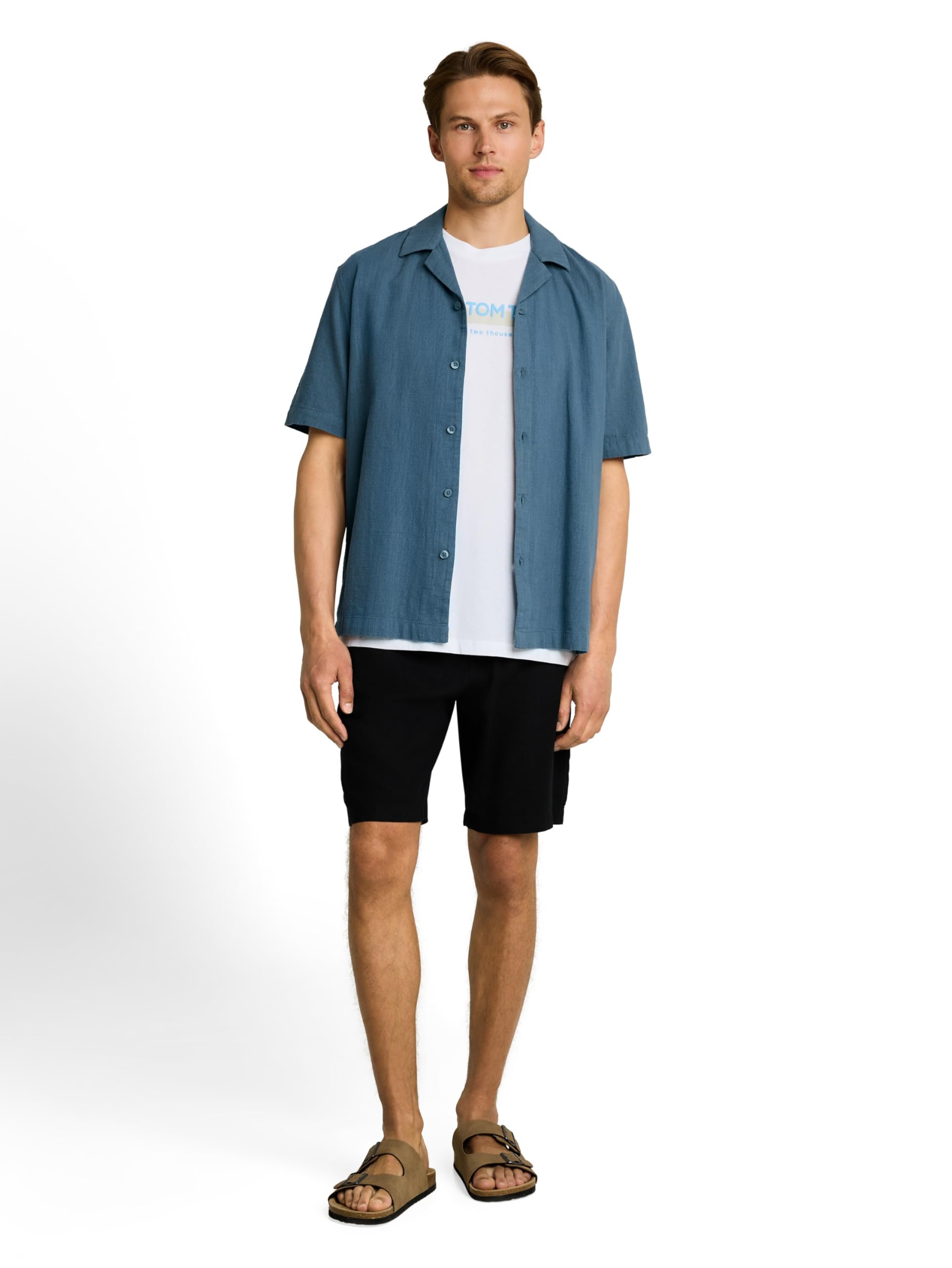 Tom Tailor Denim Herren 1050987 Relaxed Fit Resort Kurzarmhemd