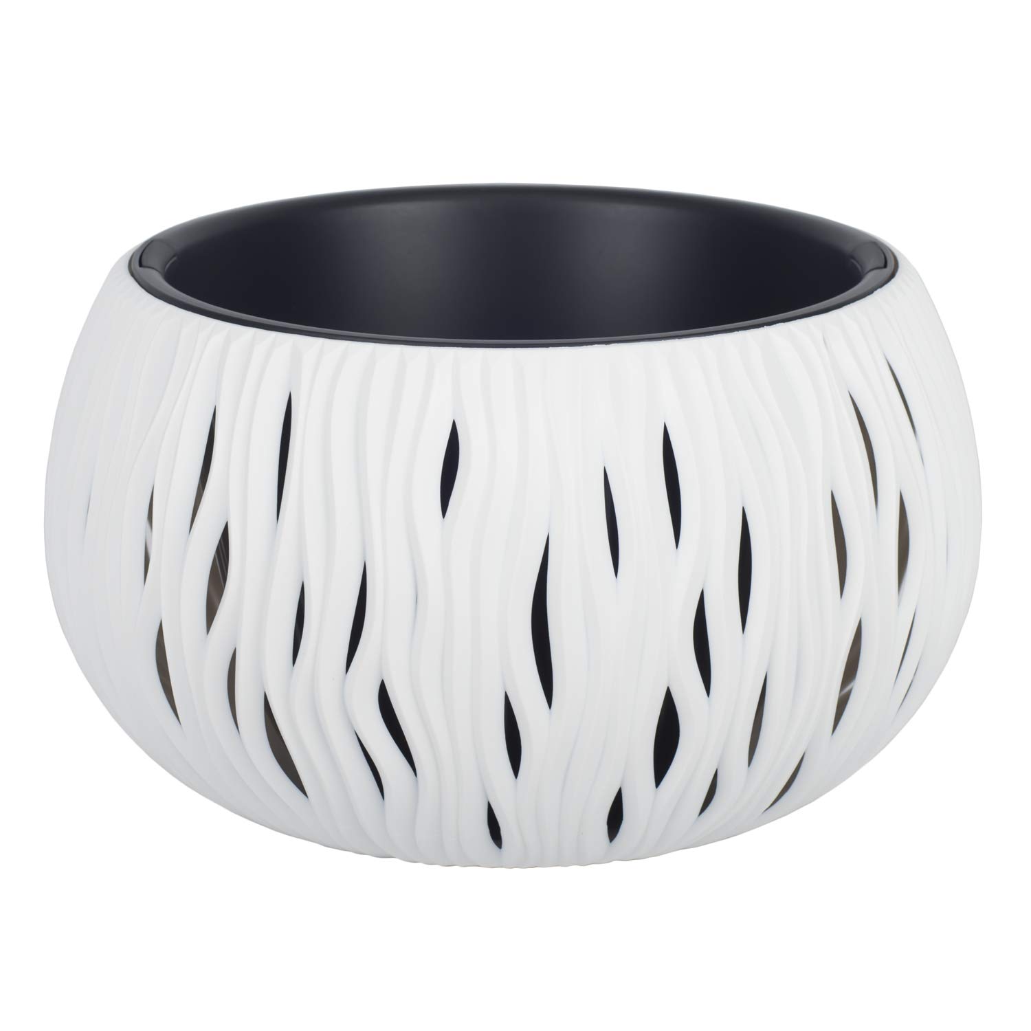 Blumentopf Sandy Bowl WS 370 Weiss Kunststoff Blumenkübel hänger