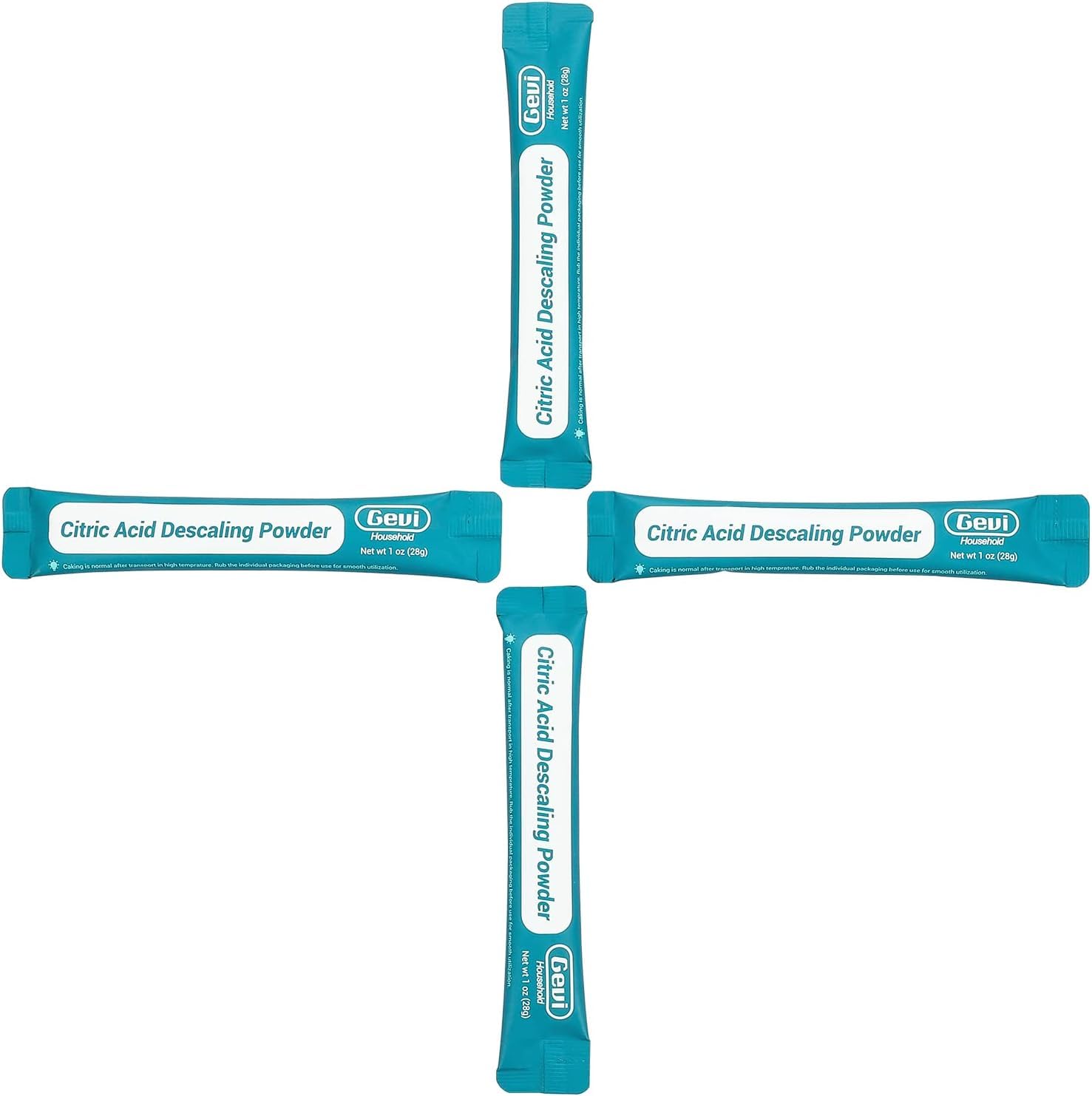 Gevi HouseholdIce Maker Descaling Powder | 4 Use & Individually Packed for Each Use | Organic Citric Acid Descaler Compatible with All Major Brands