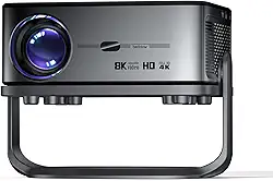 Projetor 4K 1080P Full HD Wifi 6 Bluetooth 5.0 Android 9 Suporte 16000 Lumens Auto Correccao Trapezoide, Portatil Projector com Base Suporte Premium Mini Retroprojetor, bettdow AC1056