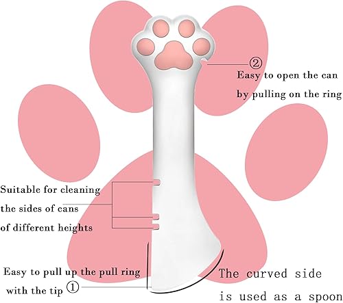 Miniatura 2 de SJANE Cucharas y tapas de latas de comida para gatos  4 piezas  Abrelatas multifunción  Cubiertas de silicona para latas de alimentos para mascotas