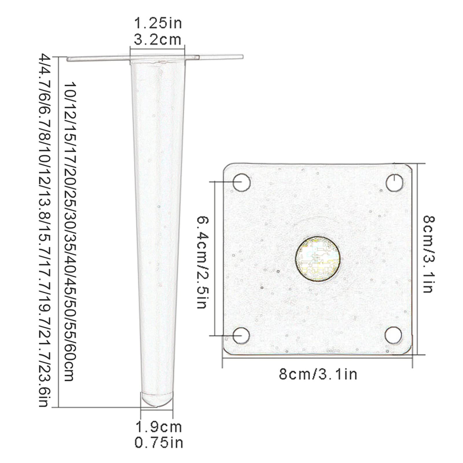 Kunststof poot zwart 60 mm hoog:40 mm met schroefgat - Botman B.V