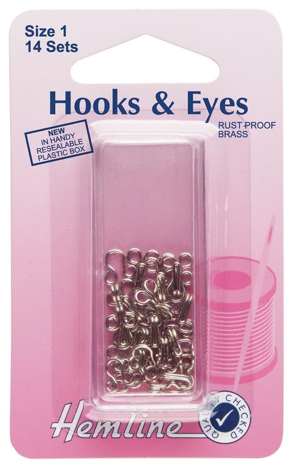 Hemline Hooks and Eyes - Nickel Silver, Size 0, 14 sets