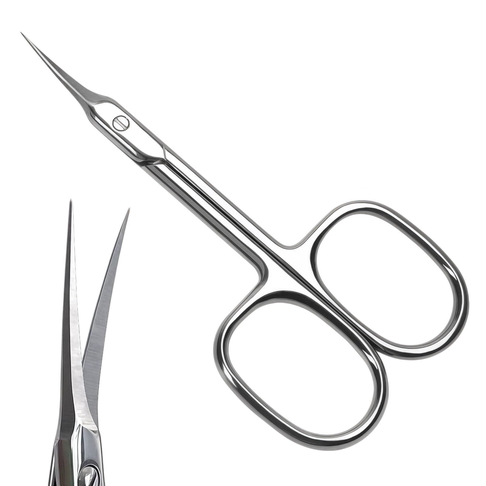 Hautschere Mit Dünner Spitze,Professionelle Nagelhautschere Mit Gebogener Spitze,Nagelschere,Nagelhaut,Extra Scharf Aus Edelstahl,Zum Präzisen Kürzen Entfernen Von Nagelhaut,Augenbrauen Und Wimpern