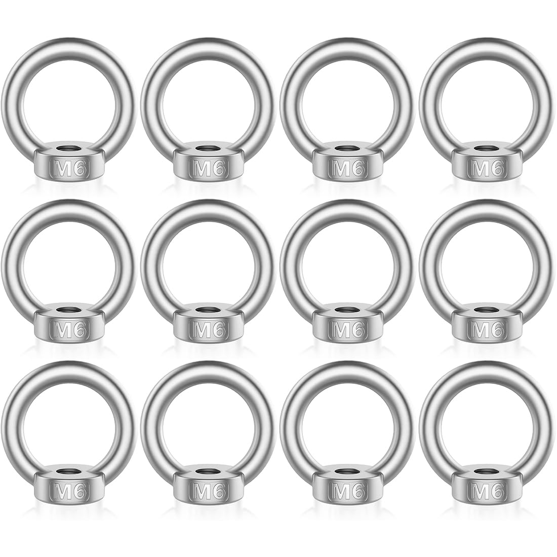 Aililong Dadi ad anello M6-12 pezzi 304 in acciaio inox, dadi ad anello hardware per accessori di sollevamento e sospensioni per interni ed esterni