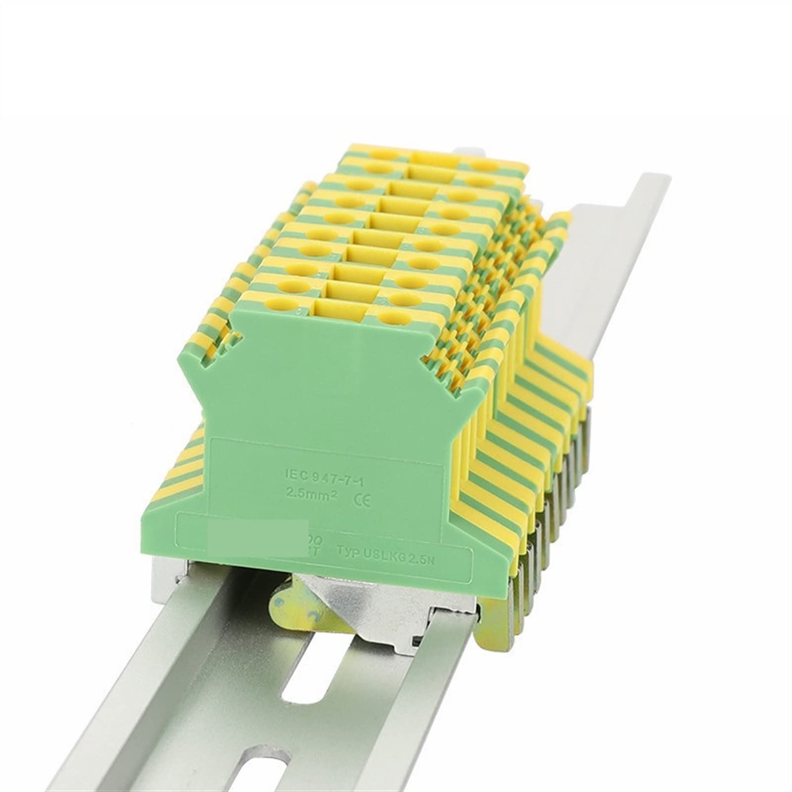 Tornillo de tierra modular douki USLKG2.5N para conexión de protección en carril DIN, 10 uds.