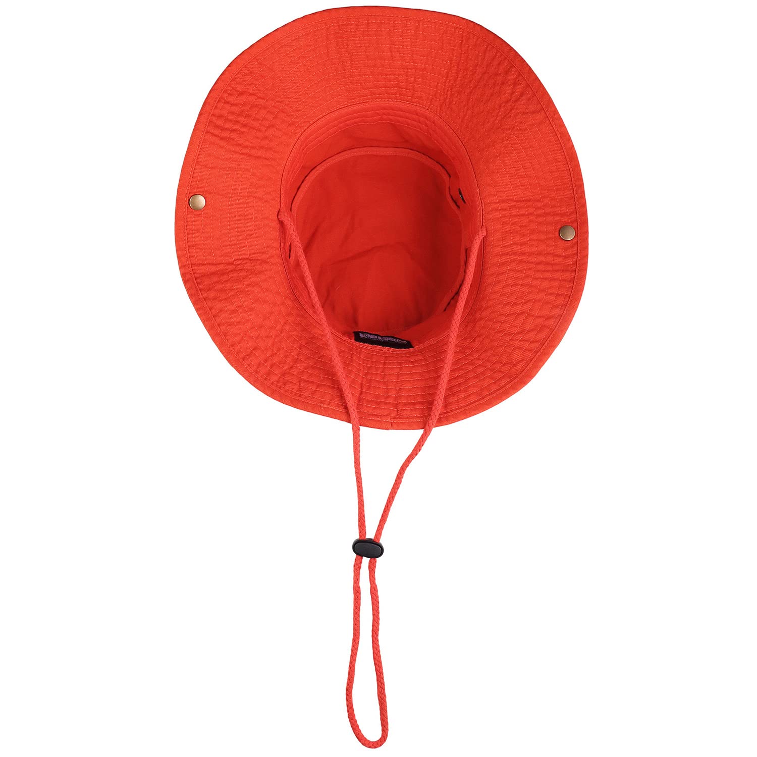 Sombrero de ala ancha para senderismo, pesca, safari, boonie, 100% algodón, protección solar UV para hombres y mujeres, actividades al aire libre, Naranja, Large/X-Large