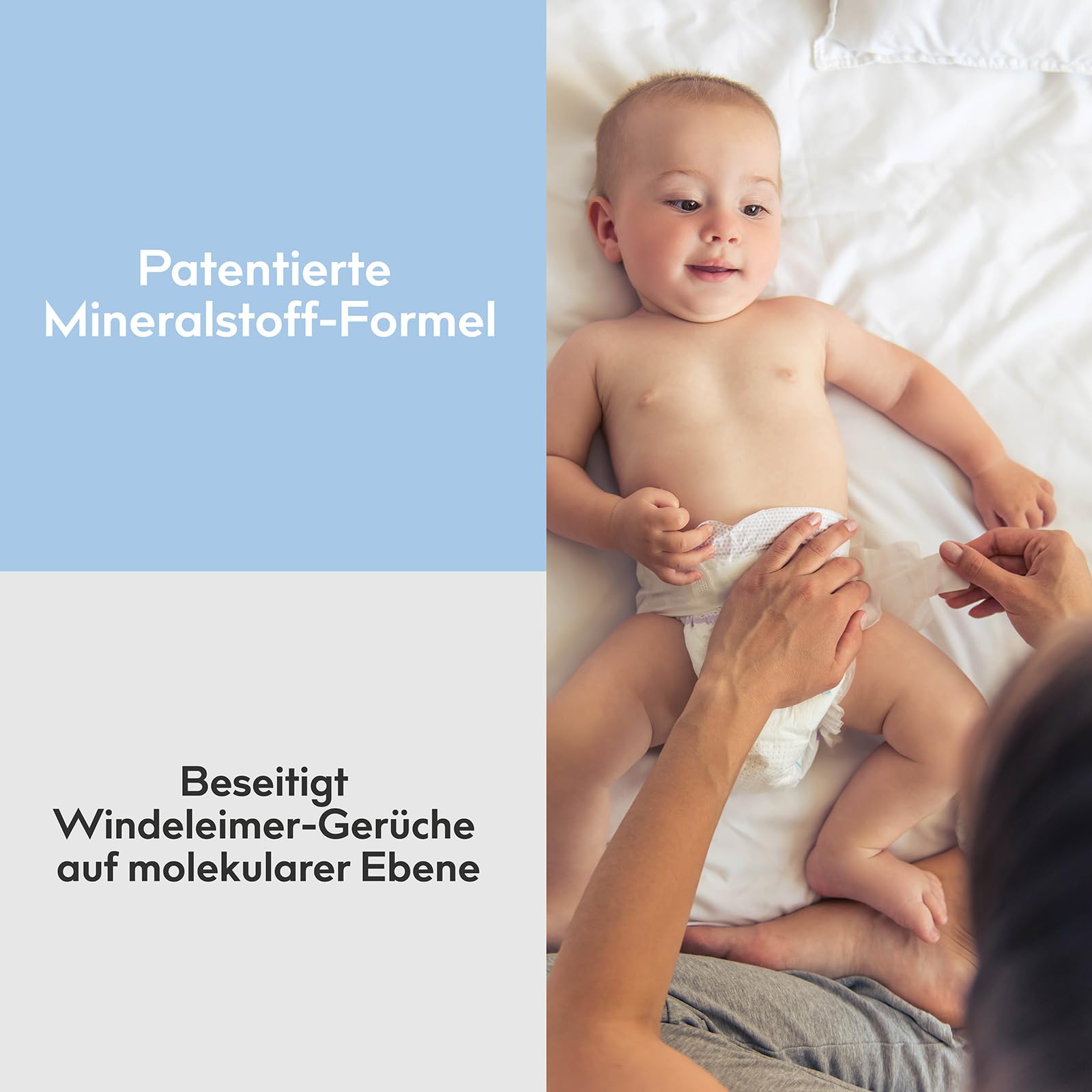 Geruchsentferner für Windeleimer, duftfrei, 266 ml | Babysicherer Geruchsneutralisierer, mineralisch, ohne scharfe Chemie, ideal für Windeleimer, Wickeltisch und Töpfchen