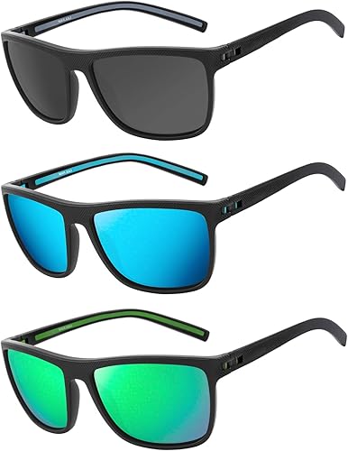 WISTON Gafas de sol polarizadas para hombres, deportes conducción, pesca, marco de luz UV400, gafas de sol cuadradas W8135