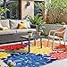 Colorful 5x8 Outdoor Area Rug Washable Multicolored Patio Rug Tropical Botanical Floral Chenille Waterproof Outdoor Carpet for Living Room, Deck, Backyard, Porch, Rainbow