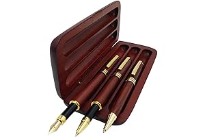 3 Pcs Premium Wooden Fountain Pens Gift Set