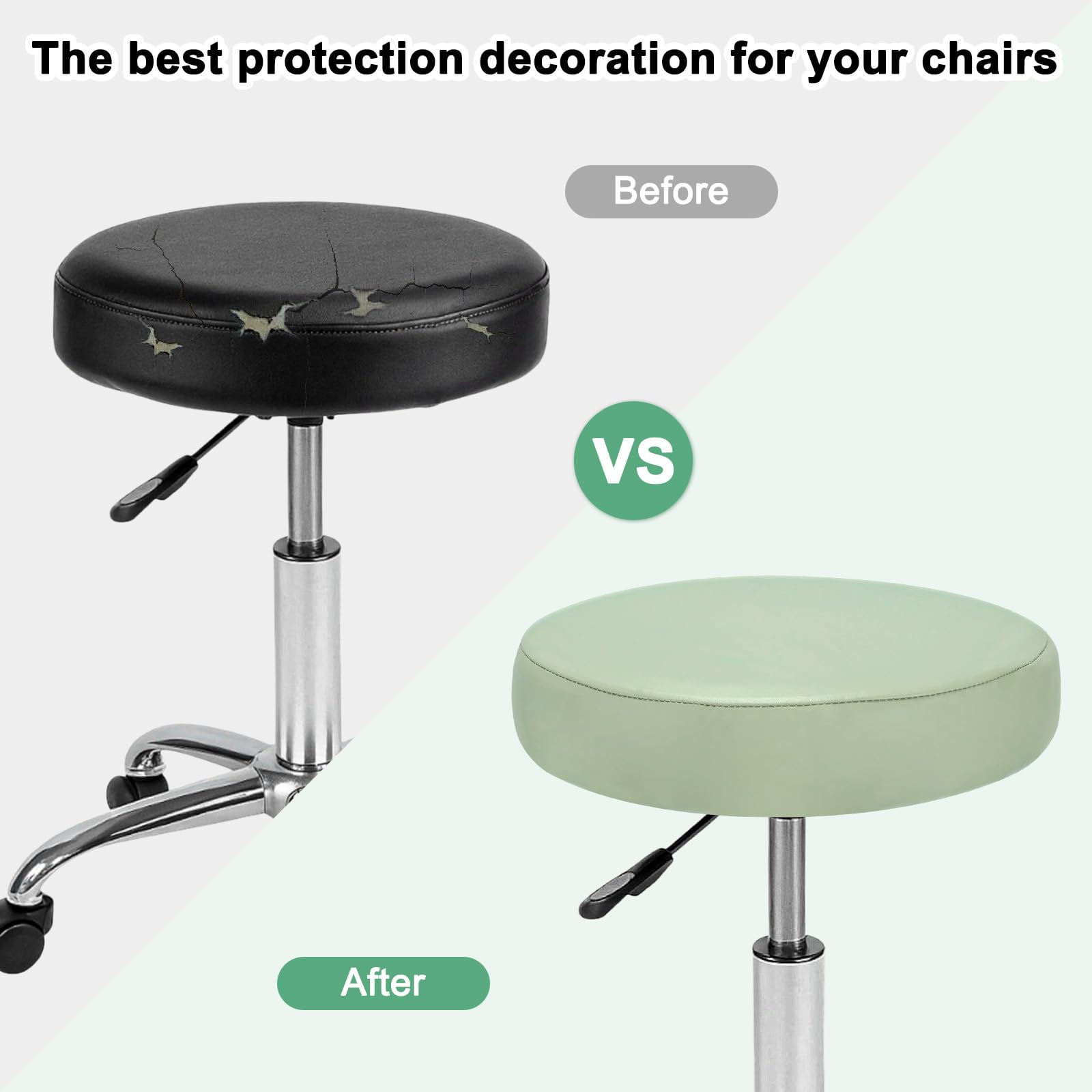 M METERXITY 2-Pack Bar Stool Covers Round - Image 4
