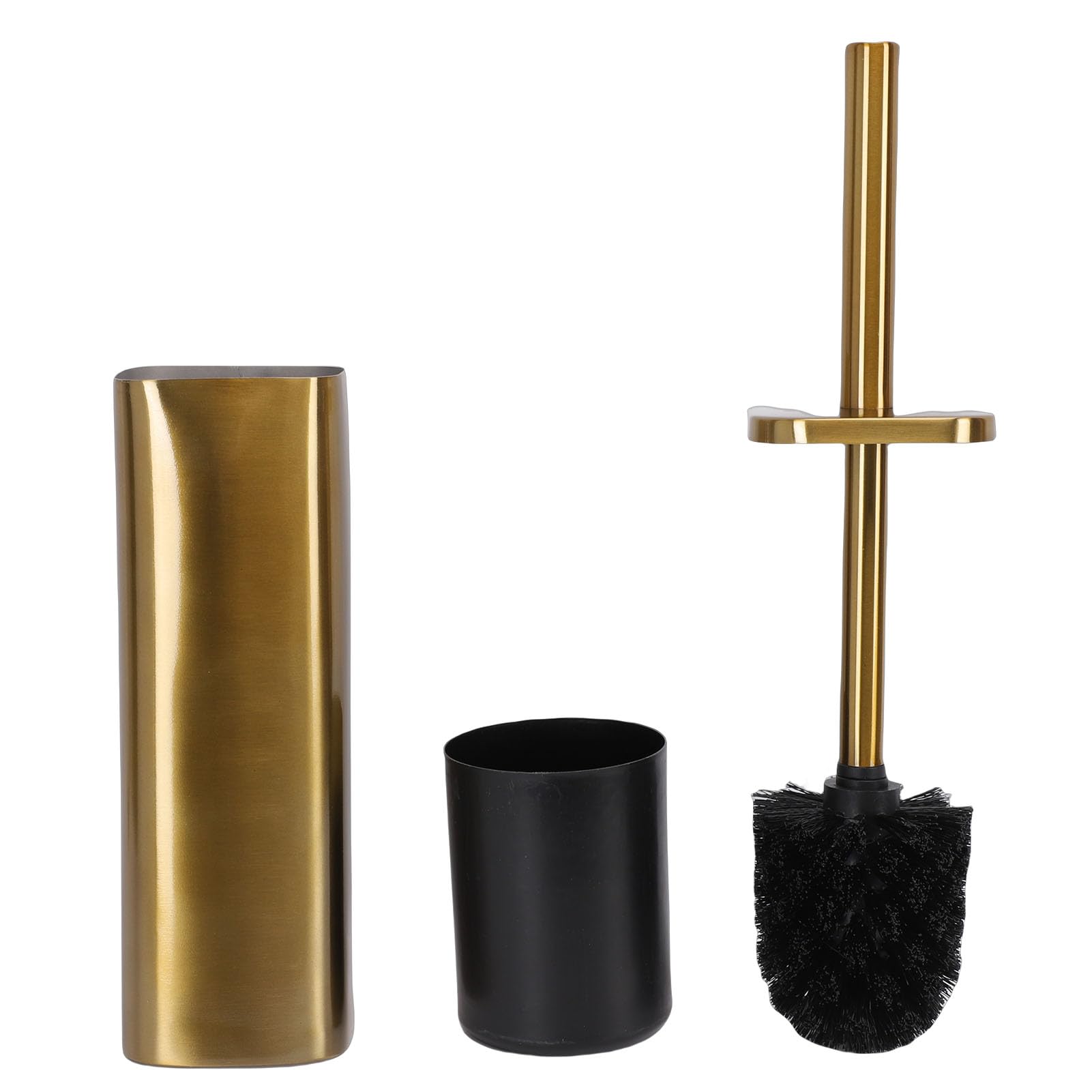 Set scopino per WC dorato |Supporto in acciaio inossidabile |Resistente agli spruzzi d'acqua