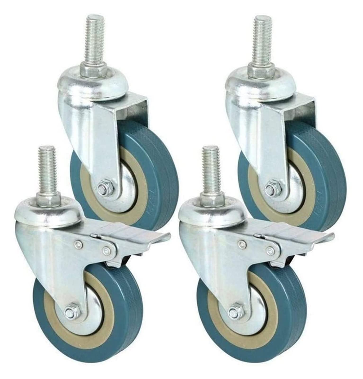Roulette pivotante robuste de 75 mm avec frein pour chariot de meubles lourds